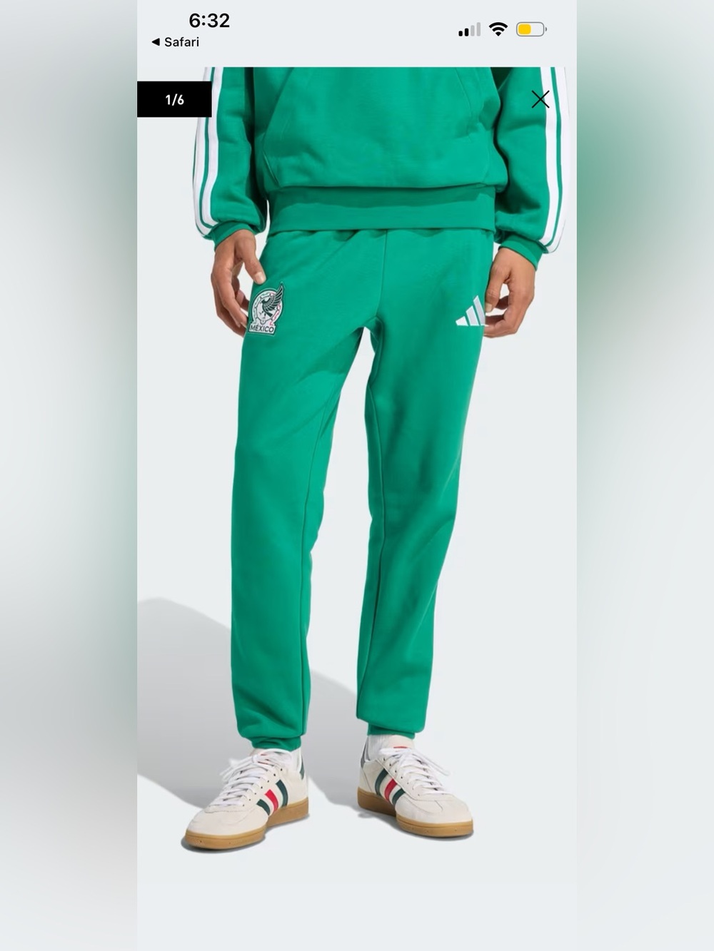 Mexico DNA 25/26 adidas green fleece sweatpants/joggers size XS